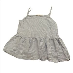 Vertical striped babydoll tank top